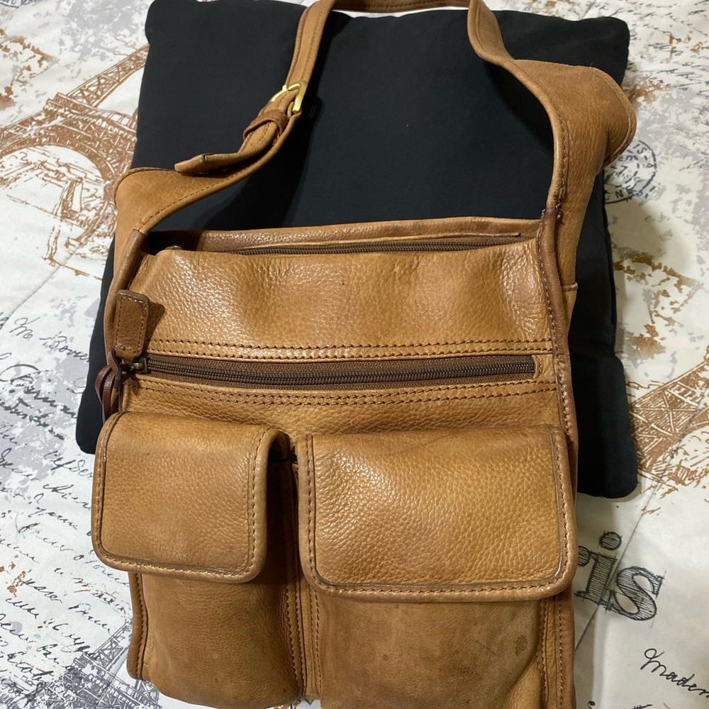 Fossil Brown Leather Messenger Bag
